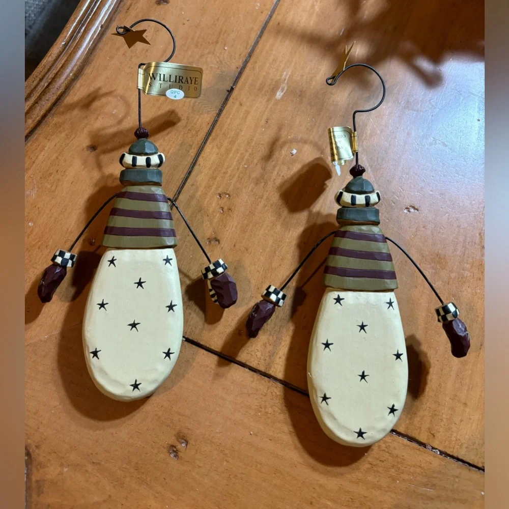 COPY - Williraye WW2630 Large Snowman Ornament with checkered scarf - Picture 2 of 2